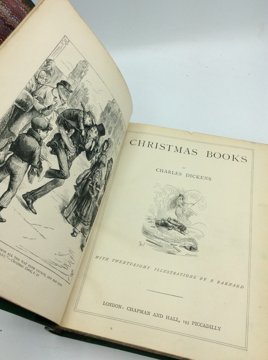 CHAPMAN & HALL 19th CENT. LEATHER BOUND SET OF CHARLES DICKENS - F