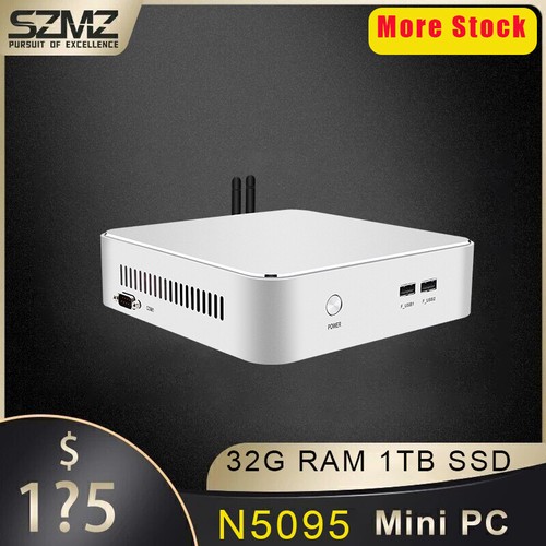 SZMZ Mini PC Intel N5095 Windows 11 DDR4 8/16GB 128/256/512GB/1TB 1000Mbps -New
