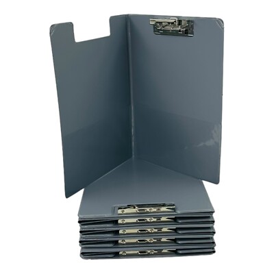 10 Clipboards Polypropylene Letter Size Lever Clipboard with Pocket Gray *Damage