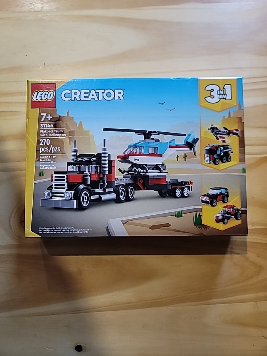 Lego 31146 Creator 3-in-1 Flatbed Truck w/ Helicopter in Hand