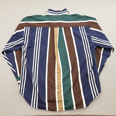 Button Down Striped Field Shirt【USED】 Loro Piana Linen Striped Casual Button-Down Shirts for Men
