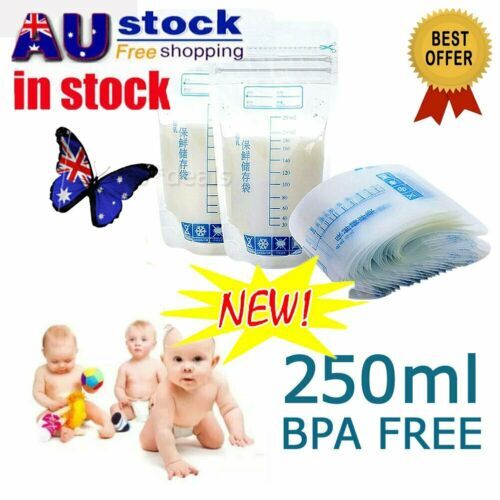 1~100pcs Pre-Sterilised Breastmilk Baby Breast Milk Storage Bags Pouches 250MLHQ - Picture 1 of 12