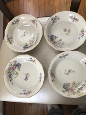 4 Theodore Havilland Limoges 7.5” Soup Coupe Bowls ROSARIO