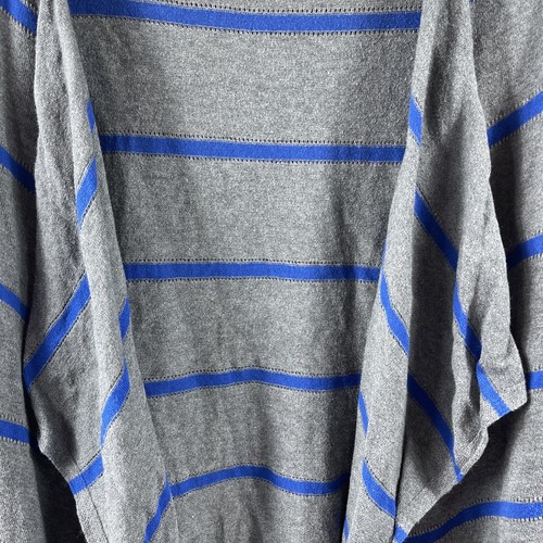 American Eagle Women's Gray/Blue Striped 3/4 Sleeve Open Front Cardigan Size S - Picture 6 of 21