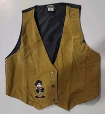 Mickey Mouse Unlimited Suede Leather Vest, Size M/L