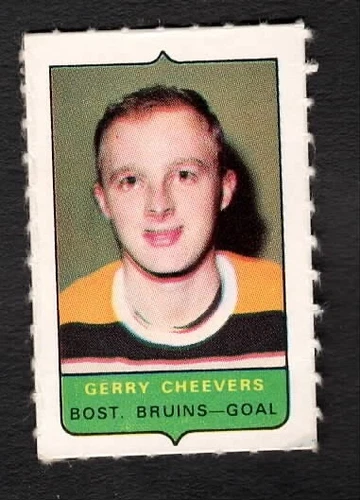 1969-70 Gerry Cheevers O-Pee-Chee Hockey Mini Stamp Insert Bruins