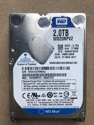 Western Digital 2TB WD20NPVZ-00WFZT0 DCM: HHMTJHBB WXR1A