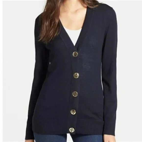 Tory burch clearance cardigan gold buttons
