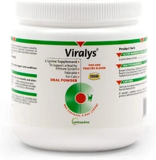 Vetoquinol Viralys Daily L-Lysine Powder for Cats and 100 Grams, Premium pack 