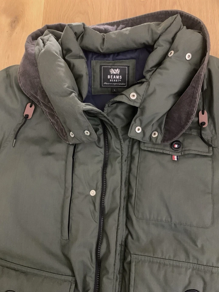 down jacket men M /BEAMS HEART/Japanese famous brand/military coat/ green - Image 2 of 4
