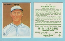 1933 Goudey Baseball Reprint # 236 George Davis --New York Giants --Box 741