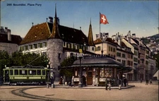 Neuchatel Place Pury vintage postcard r935