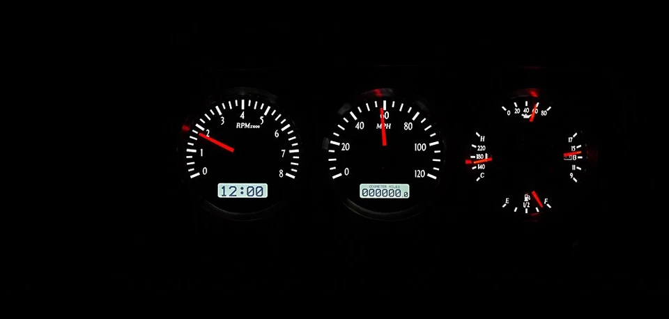 Dakota Digital 1973-85 Jeep J-Trucks Black / White LED Gauge Kit VHX-73J-WAG-K-W - Image 4 of 4