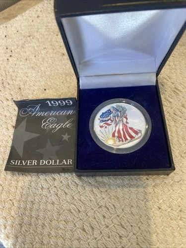 1999 SILVER AMERICAN EAGLE 1 oz Colorized Walking Liberty .999 Fine Silver Coin