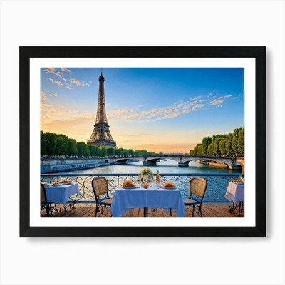 Eiffel Tower As The Centerpiece Of  Framed Wall Art Poster Canvas Print Picture