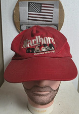 Vtg Marlboro Racing Team '92 Snapback Truckers Embroidered Red Hat Used See Note