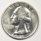 1936-D/D RPM WASHINGTON QUARTER ~NICE WHITE CHOICE AU ABOUT UNCIRCULATED!  INV#2
