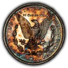 1880-S $1 Morgan Silver Dollar - PQ Rainbow Pattern Toning - SKU-D7886