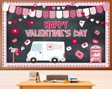 Valentines Day Bulletin Board Set Postal Vehicle Borders Special Cutouts