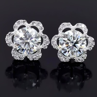 4.60 Ct Off-White Diamond Stud Earrings 925 Silver Certified Shining Look