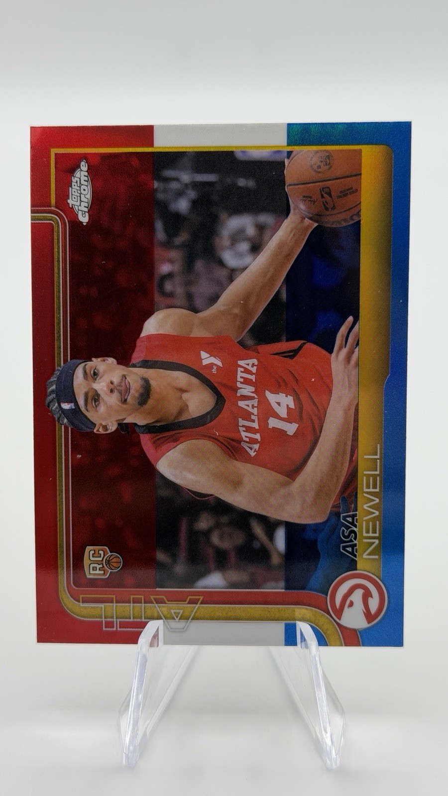 2025-26 Topps Chrome - Asa Newell #273 Red White & Blue Refractor (RC)
