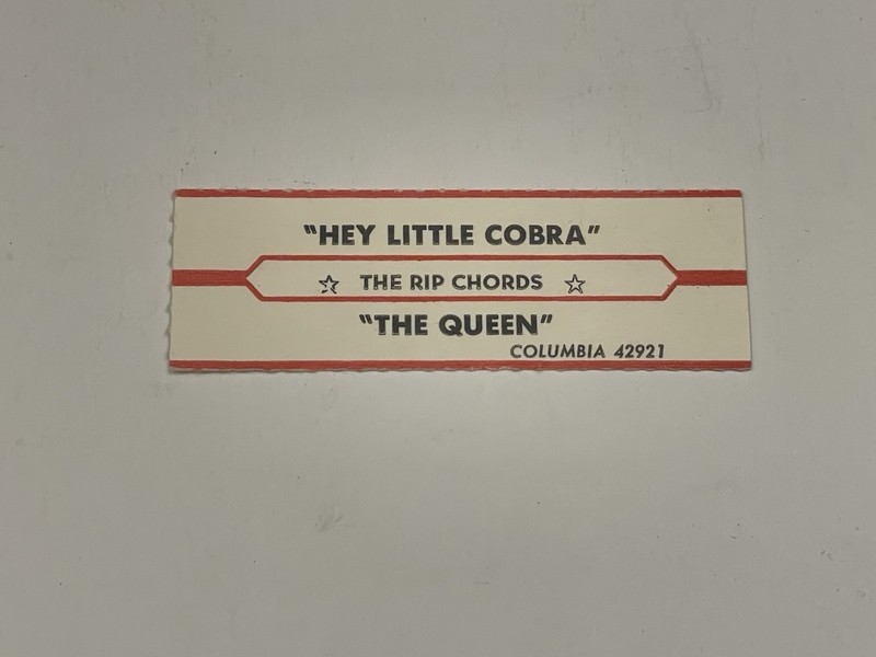 Jukebox Title Strip Rip Chords Hey Little Cobra The Queen Columbia