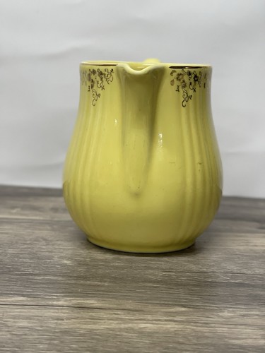 "Jarra Hall's Superior de oro amarillo con adornos florales 48 oz 6"" de alto utensilios de cocina vintage" - Imagen 4 de 10