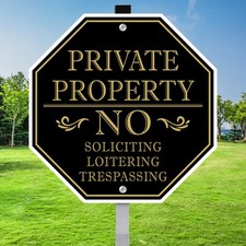 No Trespassing Signs Private Property, No Soliciting Sign for House, 10 x 10 Inc