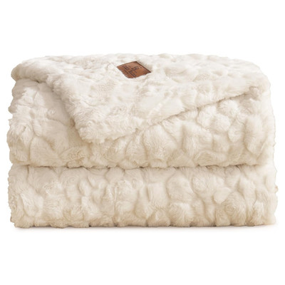 Throw Blanket Soft Plush Reversible Warm Fluffy Blanket for Sofa Couch & Bed