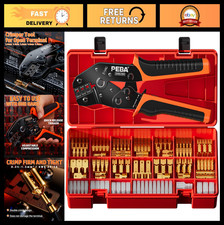 Open Barrel Crimping Tool Kit - 14 Sizes Quick Splice Wire Connectors Ratcheti