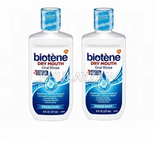 2 Pack Biotene Dry Mouth Oral Rinse Fresh Mint 8 Oz (237 ml) Each Fast Shipping