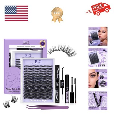 Cruelty-Free 156PCS D-Curl Lash Cluster Kit - Effortless DIY Eyelash Extensions