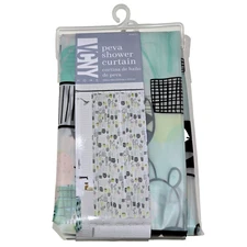 VCNY Home Peva Shower Curtain 70x72in Cacti Global Design Pulse