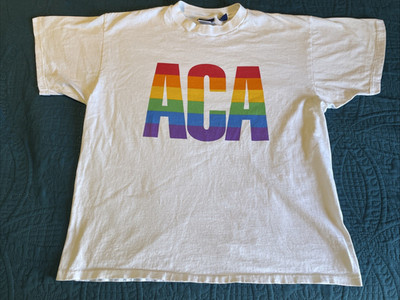 VIntage ACA Joe One Size XL Rainbow T Shirt 90 s