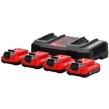 Craftsman V20 Dual Port Charger And 4-battery Kit - Cmcb2011-4c