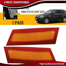 Front Bumper Amber Side Marker Reflectors For 2007-2010 BMW E70 X5 Left+Right