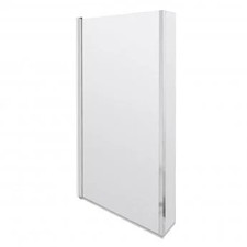 Nuie Pacific Chrome L-Shaped Hinged Bath Screen NSBS7 - 1430mm H x 795mm W - 6mm