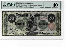 1862 $20 Legal Tender note--fr.125--PMG  EF40----TOP POP