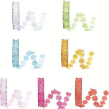 1set 7rolls 17mm Wide 7 colors Sparkle Glitter Powder Polyester Ribbons