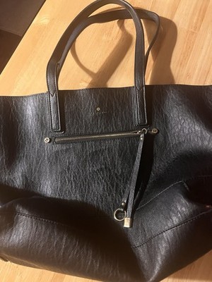 Travanti Purse Hobo Tote Bag Black Vegan Leather W/ Chip On Zip Pouch NEW