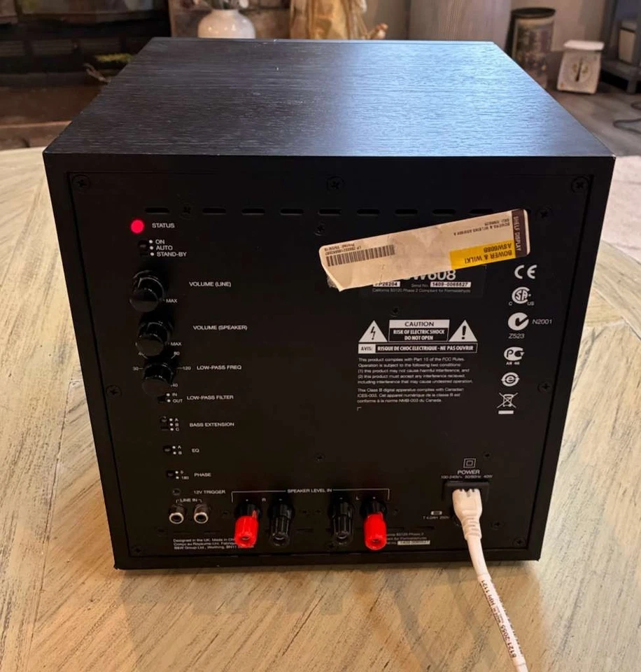 Subwoofer eléctrico B&W Bowers & Wilkins ASW608 negro mate sin parrilla funciona, (leer) Foto 3 de 4