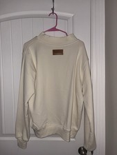 PARKE S/M Cream mockneck Pullover Long Sleeve Sweatshirt Women