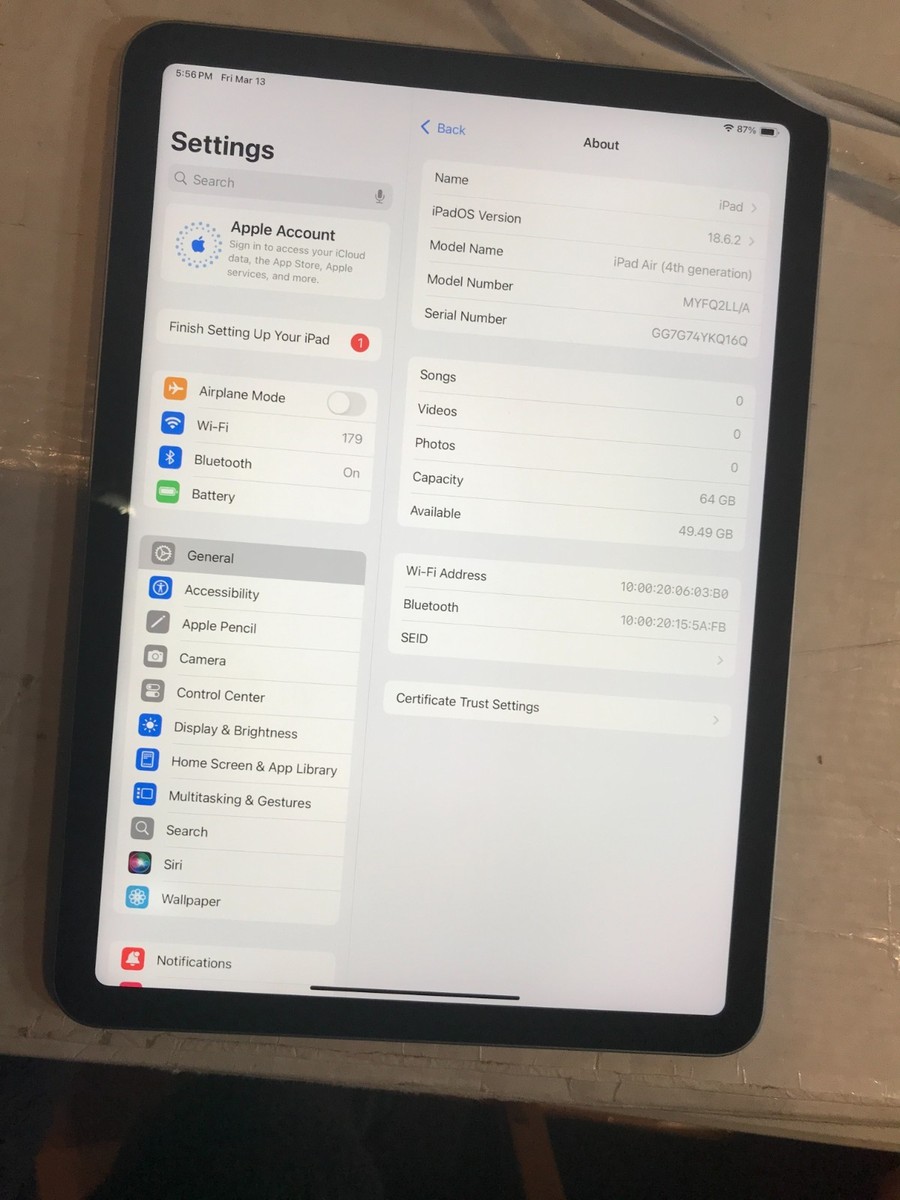 Apple iPad Air 4th Gen 64GB MYFQ2LL/A Blue USED Read* #156 | eBay