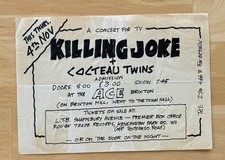 Killing Joke Cocteau Twins Rare Original Flyer Brixton Ace 1982