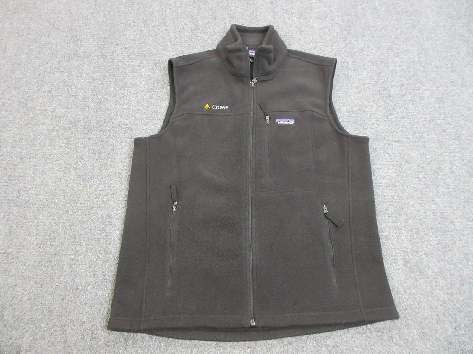 Patagonia Synchilla Vest Mens Medium Fleece Full Zip Crowe Embroidered Pullover