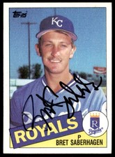 Bret Saberhagen Rookie Card Autograph Card 1985 Topps #23 . rookie card picture