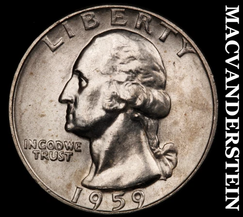 1959-D Washington Quarter- Silver Choice Gem Brilliant Unc+++ Luster #J2482