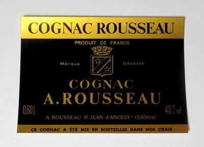 Vintage Cognac Rousseau A Rousseau St Jean d'Angely Liquor Label France - Image 1 of 2