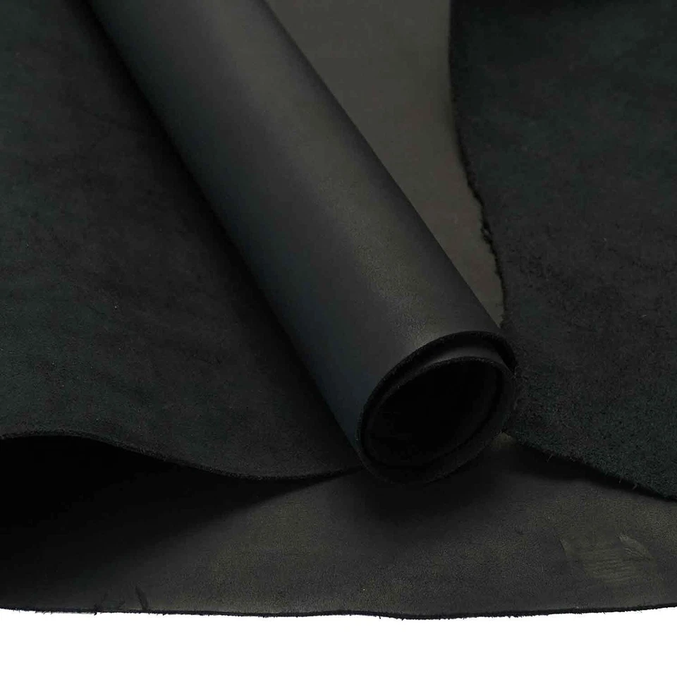 SLC Full Side 5/6 Ounce Matte Black Oil Tan Leather Side 19 to 24 Square feet - Image 4 of 4