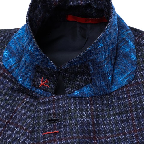 Giacca uomo Isaia 'Dustin CashSilk' seta cobalto scuro/cashmere 2B nuova $3.795 42R - Foto 7 di 13